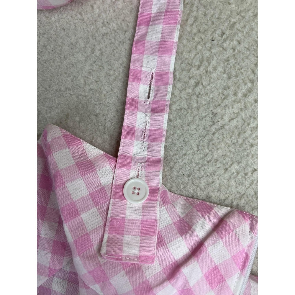 Magnolia‎ Place Pink Check Suspender A-Line Skirt Womens Medium Gingham Zip - Picture 6 of 11